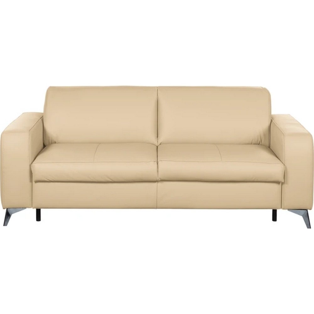Canapé 3 places convertible en cuir italien de luxe ALVINE, beige