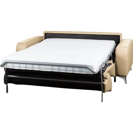 Canapé 3 places convertible en cuir italien de luxe ALVINE, beige