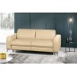 Canapé 3 places convertible en cuir italien de luxe ALVINE, beige
