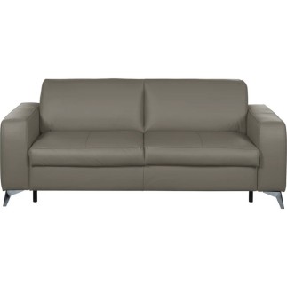 Canapé 3 places convertible en cuir italien de luxe ALVINE, couleur taupe