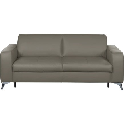 Canapé 3 places convertible en cuir italien de luxe ALVINE, couleur taupe