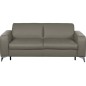 Canapé 3 places convertible en cuir italien de luxe ALVINE, couleur taupe