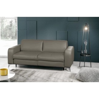 Canapé 3 places convertible en cuir italien de luxe ALVINE, couleur taupe