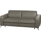 Canapé 3 places convertible en cuir italien de luxe ALVINE, couleur taupe