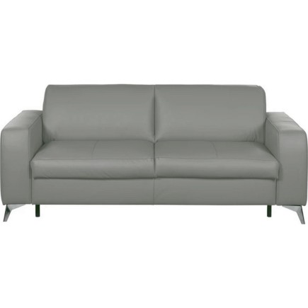 Canapé 3 places convertible en cuir italien de luxe ALVINE, gris clair
