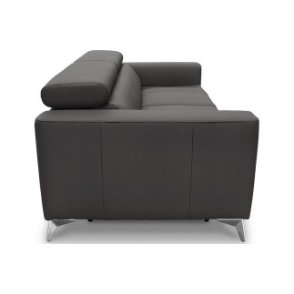 Canapé 3 places convertible en cuir italien de luxe MOVIDA, gris foncé