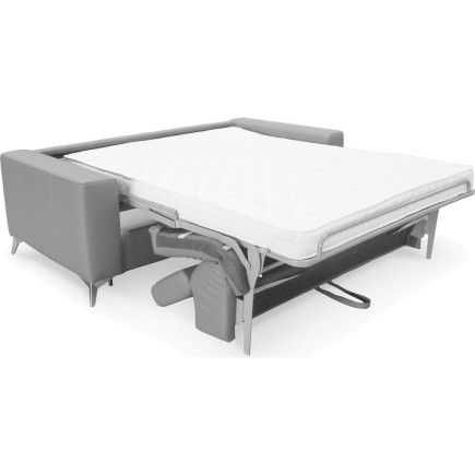 Canapé 3 places convertible en cuir italien de luxe MOVIDA, gris clair