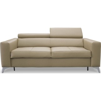 Canapé 3 places convertible en cuir italien de luxe MOVIDA, beige