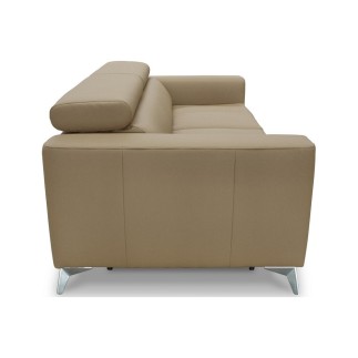Canapé 3 places convertible en cuir italien de luxe MOVIDA, beige