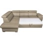 - Canapé d'angle en 100% cuir de luxe italien convertible et avec coffre, 5/6 places CITIZEN, couleur beige, angle gauche