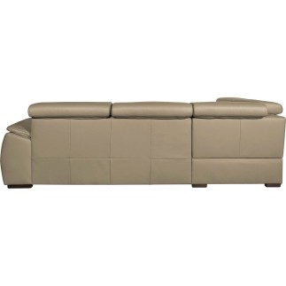 - Canapé d'angle en 100% cuir de luxe italien convertible et avec coffre, 5/6 places CITIZEN, couleur beige, angle gauche