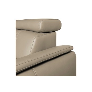 - Canapé d'angle en 100% cuir de luxe italien convertible et avec coffre, 5/6 places CITIZEN, couleur beige, angle gauche