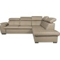 Canapé d'angle en 100% cuir de luxe italien convertible et avec coffre, 5/6 places CITIZEN, couleur beige, angle droit