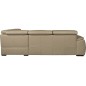 Canapé d'angle en 100% cuir de luxe italien convertible et avec coffre, 5/6 places CITIZEN, couleur beige, angle droit