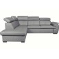Canapé d'angle en 100% cuir de luxe italien convertible et avec coffre, 5/6 places CITIZEN, couleur gris clair, angle gauche