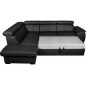 - Canapé d'angle en 100% cuir de luxe italien convertible et avec coffre, 5/6 places CITIZEN, couleur noire, angle gauche