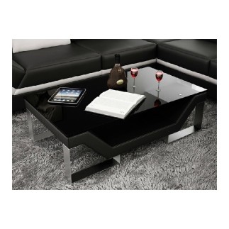 Table basse design PERLE, blanc, Gris clair, 120×70×42 cm