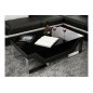 Table basse design PERLE, blanc, Gris clair, 120×70×42 cm