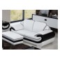 Canapé 2 places en cuir italien vachette CANDIDE blanc et noir