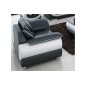 Fauteuil 1 place en cuir italien vachette CANDIDE noir et blanc