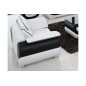 Fauteuil 1 place en cuir italien vachette CANDIDE blanc et noir