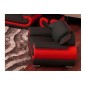 Fauteuil 1 place en cuir italien vachette CANDIDE noir et rouge