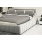 Lit en cuir italien de luxe FOSTER, gris clair, 160x200