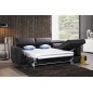 Canapé d'angle convertible en cuir de buffle italien de luxe 5 places ANTHONY, noir, angle droit,