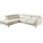 Canapé d'angle en 100% tout cuir épais de luxe italien 5/6 places DALEN, blanc cassé, angle gauche