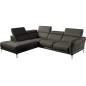 - Canapé d'angle en 100% tout cuir épais de luxe italien 5/6 places DALEN, anthracite, angle gauche - Canapé d'angle en 100% tout cuir épais de luxe italien 5/6 places DALEN, anthracite, angle gauche