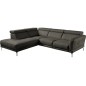 - Canapé d'angle en 100% tout cuir épais de luxe italien 5/6 places DALEN, anthracite, angle gauche - Canapé d'angle en 100% tout cuir épais de luxe italien 5/6 places DALEN, anthracite, angle gauche