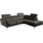 Canapé d'angle en 100% tout cuir épais de luxe italien 5/6 places DALEN, anthracite, angle droit Canapé d'angle en 100% tout cuir épais de luxe italien 5/6 places DALEN, anthracite, angle droit