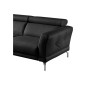 Canapé d'angle en 100% tout cuir épais de luxe italien 5/6 places DALEN, noir, angle gauche Canapé d'angle en 100% tout cuir épais de luxe italien 5/6 places DALEN, noir, angle gauche