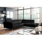 Canapé d'angle en 100% tout cuir épais de luxe italien 5/6 places DALEN, noir, angle droit Canapé d'angle en 100% tout cuir épais de luxe italien 5/6 places DALEN, noir, angle droit