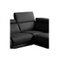 Canapé d'angle en 100% tout cuir épais de luxe italien 5/6 places DALEN, noir, angle droit Canapé d'angle en 100% tout cuir épais de luxe italien 5/6 places DALEN, noir, angle droit