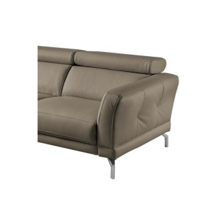 Canapé d'angle en 100% tout cuir épais de luxe italien 5/6 places DALEN, taupe, angle gauche