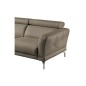 Canapé d'angle en 100% tout cuir épais de luxe italien 5/6 places DALEN, taupe, angle gauche