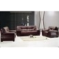 Ensemble oxford 3 pièces: composé d'un canapé 3 places + 2 places + fauteuil en cuir luxe italien vachette, chocolat