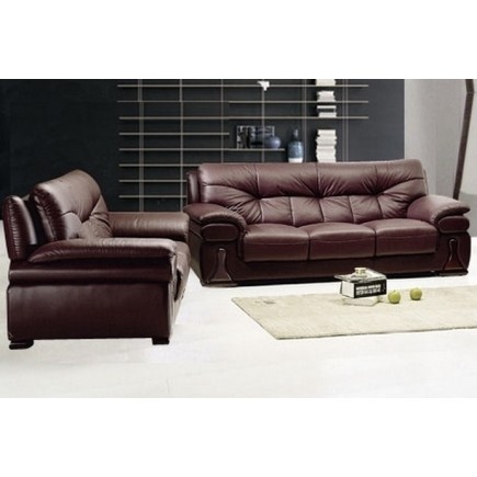 Ensemble oxford 3 pièces: composé d'un canapé 3 places + 2 places + fauteuil en cuir luxe italien vachette, chocolat
