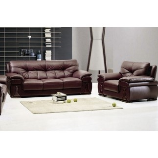 Ensemble oxford 3 pièces: composé d'un canapé 3 places + 2 places + fauteuil en cuir luxe italien vachette, chocolat