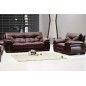 Ensemble oxford 3 pièces: composé d'un canapé 3 places + 2 places + fauteuil en cuir luxe italien vachette, chocolat