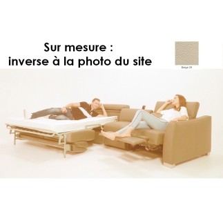 2EME paiement de la commande: Canapé relax et convertible en cuir de buffle italien de luxe 5/6 places yuca, beige, sur mesure i