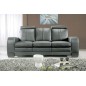 Ensemble composé d'un canapé 3 places et d'un canapé 2 places cuir luxe italien, AVEC UN POUF REPOSE PIED OFFERT, ROSSO, gris fo
