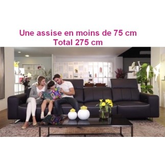 Solde commande: Canapé droit en cuir de buffle italien de luxe, version sans relax, sur mesure personnalisé sur demande, LONGUEU