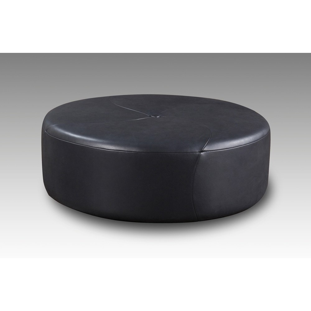 Grand pouf en cuir italien GIANT, noir.
