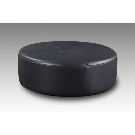 Grand pouf en cuir italien GIANT, noir.