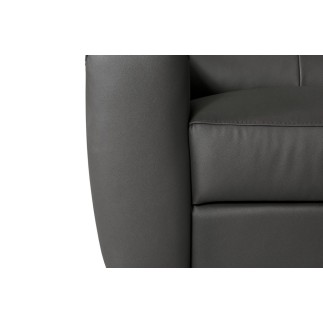Canapé d'angle en cuir italien de luxe 5 places BOTERO, avec relax électrique, noir, angle droit
