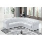 Canapé d'angle en cuir italien 6/7 places BIJOU, couleur: BLANC