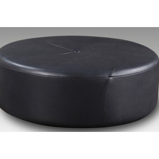 Grand pouf en cuir italien GIANT, noir.