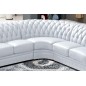 Canapé d'angle en cuir italien 6/7 places BIJOU, couleur: BLANC